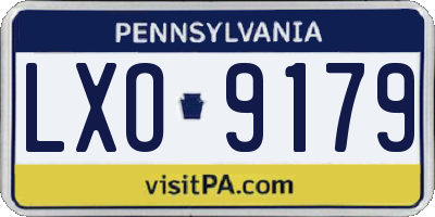 PA license plate LXO9179
