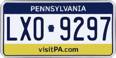 PA license plate LXO9297