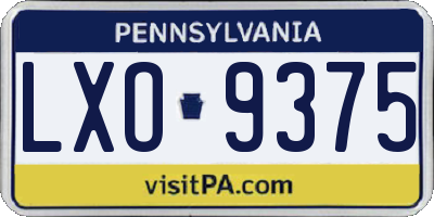 PA license plate LXO9375