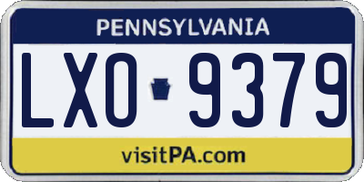 PA license plate LXO9379
