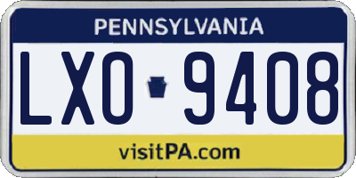 PA license plate LXO9408