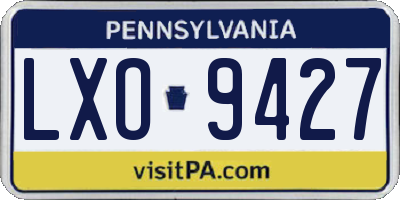 PA license plate LXO9427