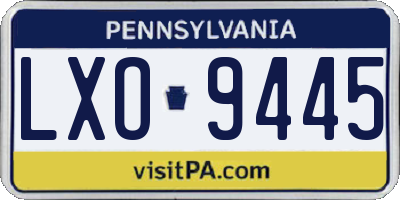 PA license plate LXO9445