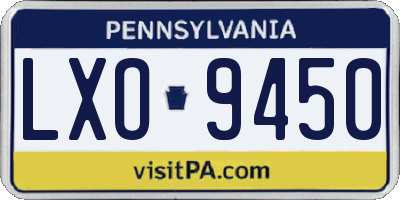 PA license plate LXO9450