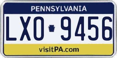 PA license plate LXO9456