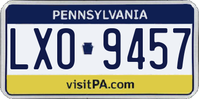 PA license plate LXO9457