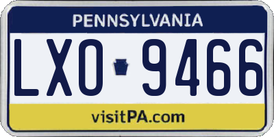 PA license plate LXO9466