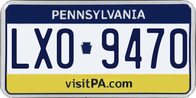 PA license plate LXO9470