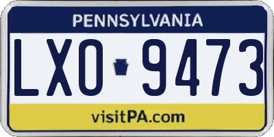 PA license plate LXO9473