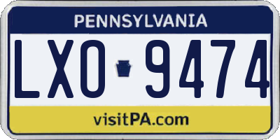 PA license plate LXO9474