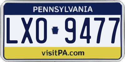 PA license plate LXO9477