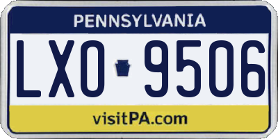 PA license plate LXO9506