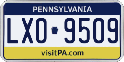 PA license plate LXO9509