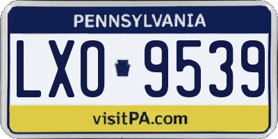 PA license plate LXO9539