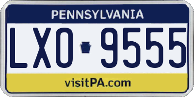 PA license plate LXO9555