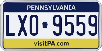 PA license plate LXO9559