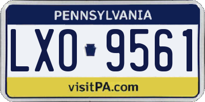 PA license plate LXO9561
