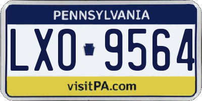 PA license plate LXO9564