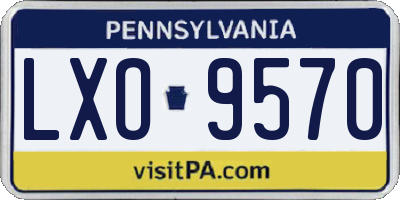 PA license plate LXO9570