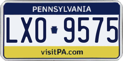 PA license plate LXO9575
