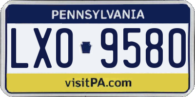 PA license plate LXO9580