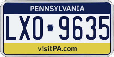 PA license plate LXO9635