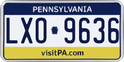 PA license plate LXO9636