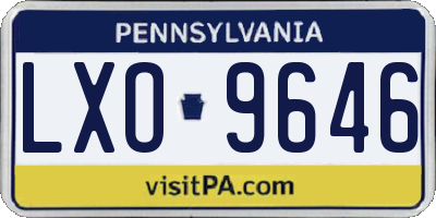 PA license plate LXO9646