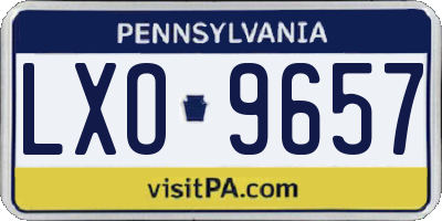 PA license plate LXO9657