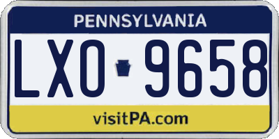PA license plate LXO9658