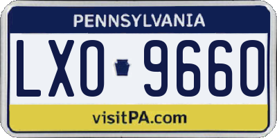 PA license plate LXO9660