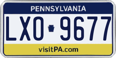 PA license plate LXO9677