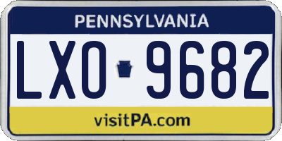 PA license plate LXO9682