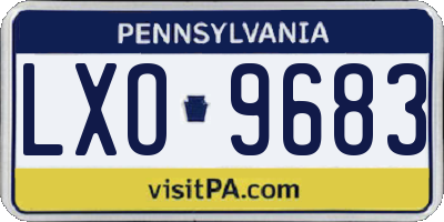 PA license plate LXO9683