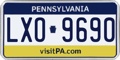 PA license plate LXO9690