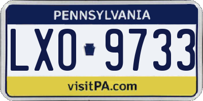 PA license plate LXO9733