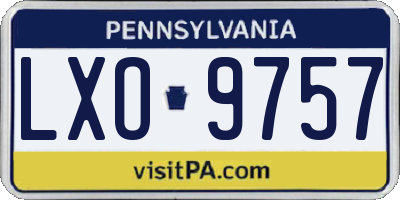 PA license plate LXO9757