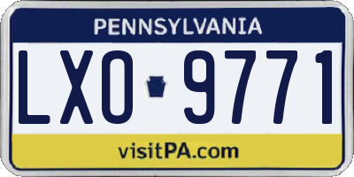 PA license plate LXO9771