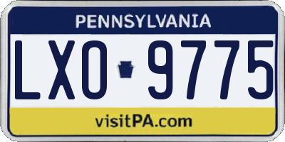 PA license plate LXO9775