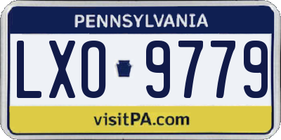 PA license plate LXO9779