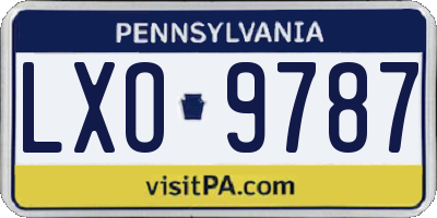 PA license plate LXO9787