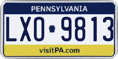 PA license plate LXO9813