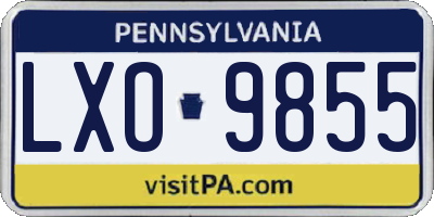 PA license plate LXO9855