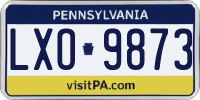 PA license plate LXO9873