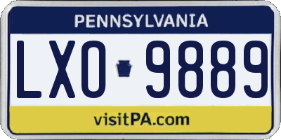 PA license plate LXO9889