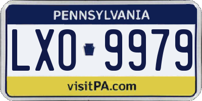 PA license plate LXO9979