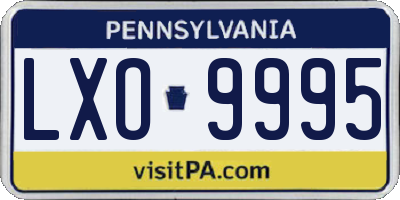 PA license plate LXO9995