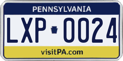 PA license plate LXP0024