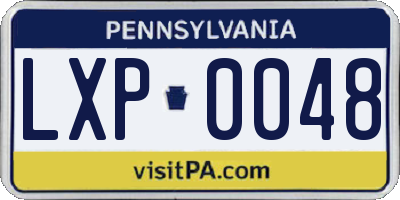 PA license plate LXP0048