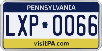 PA license plate LXP0066